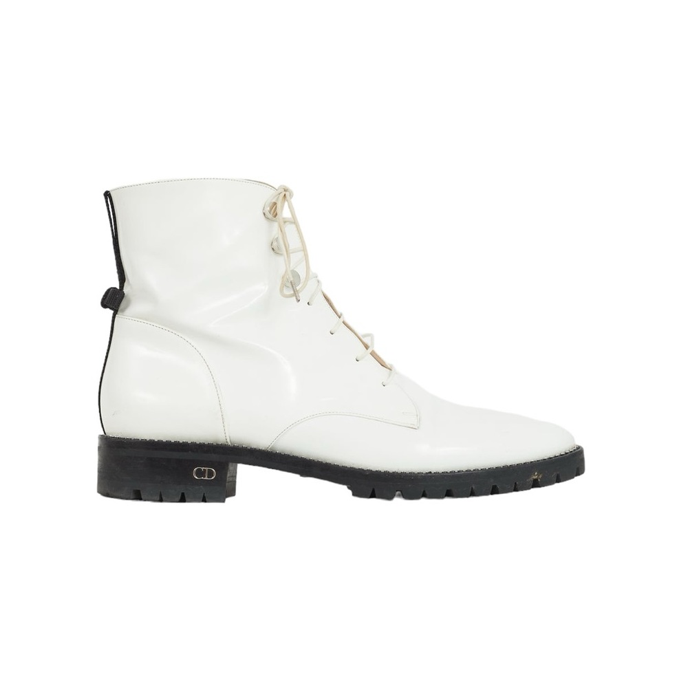 Dior white Rebelle boots
